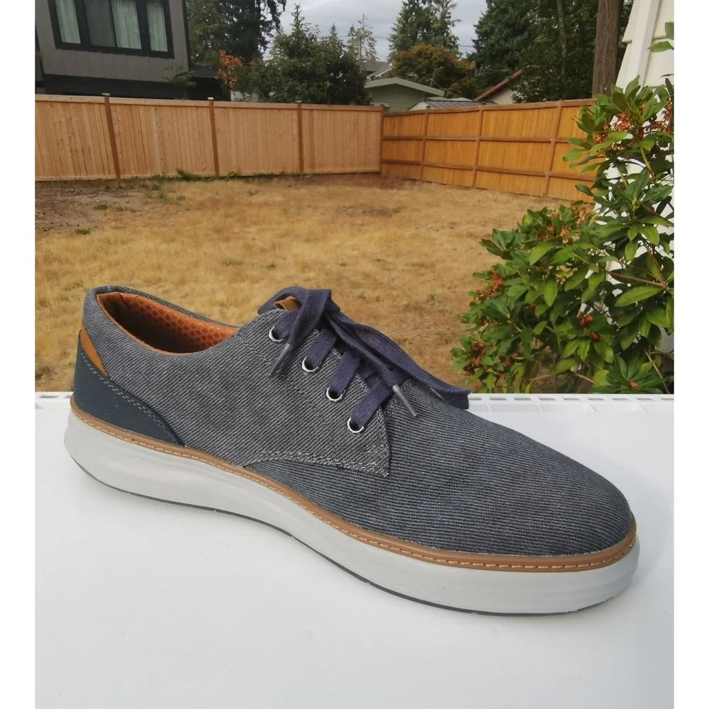 Skechers Men's Size 12 Moreno Ederson #65981W Navy Blue Canvas Oxford Shoes